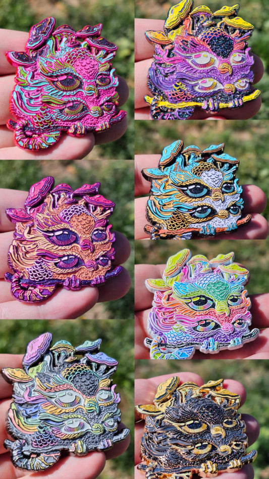 Blue Tiger-Tailed Peruvian Shroom Racked Jungle Owl - FULL SET