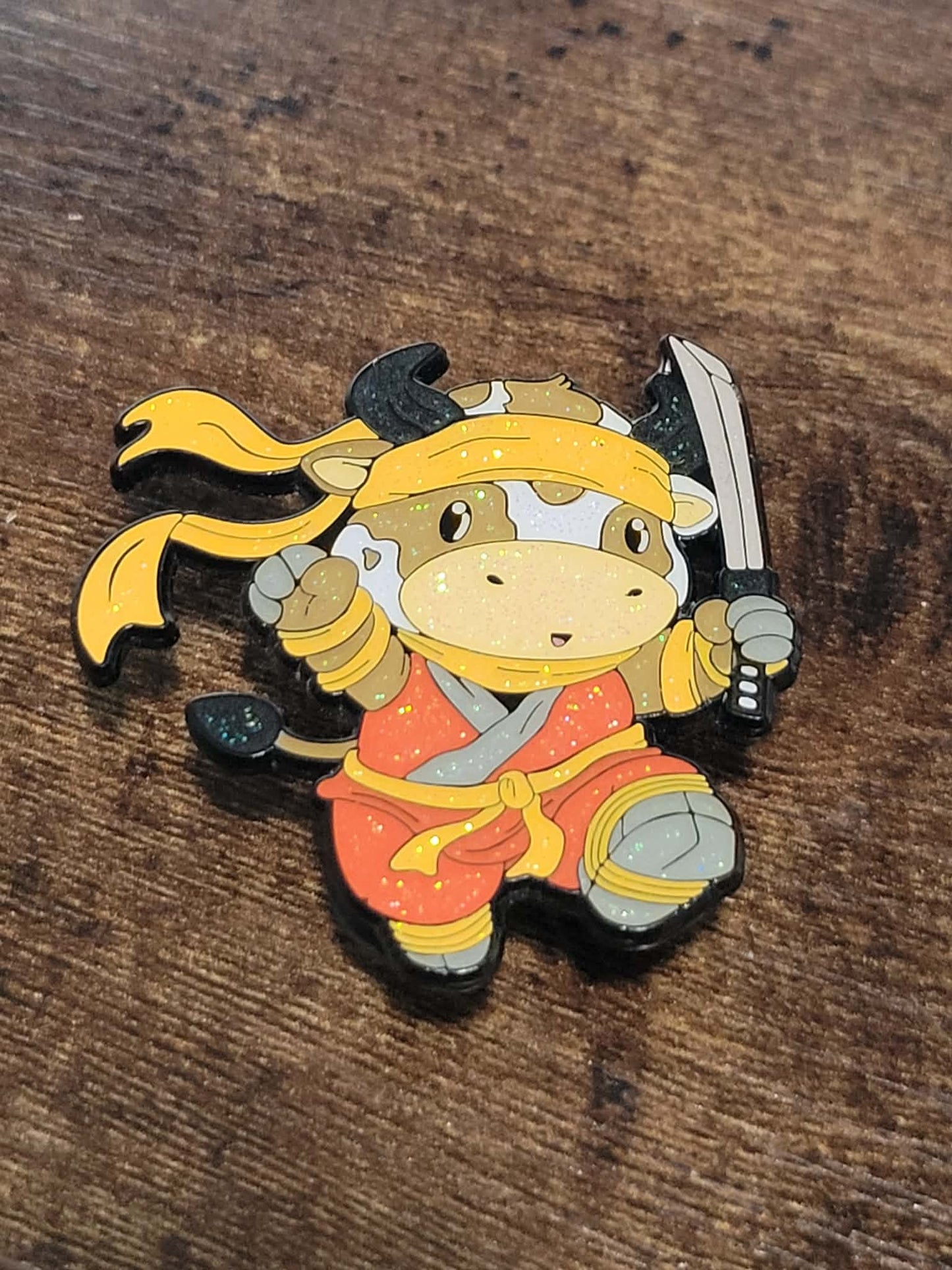 Stabby Ninja Cow Blind Bag Pin