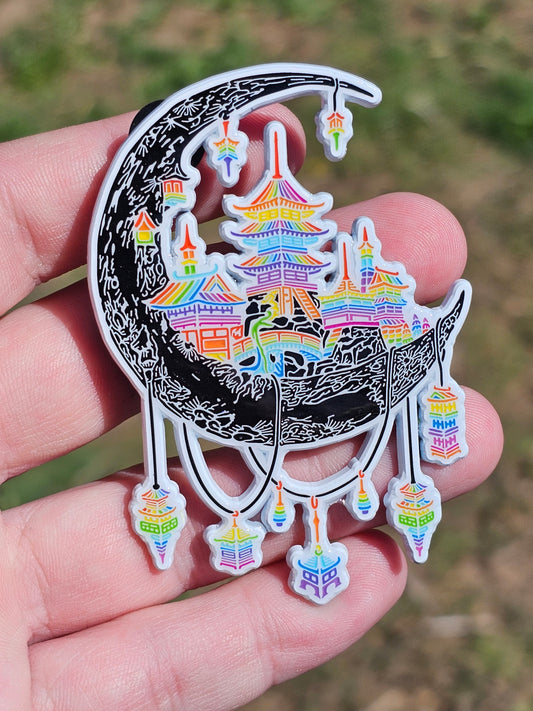 Eclipse pin - white metal