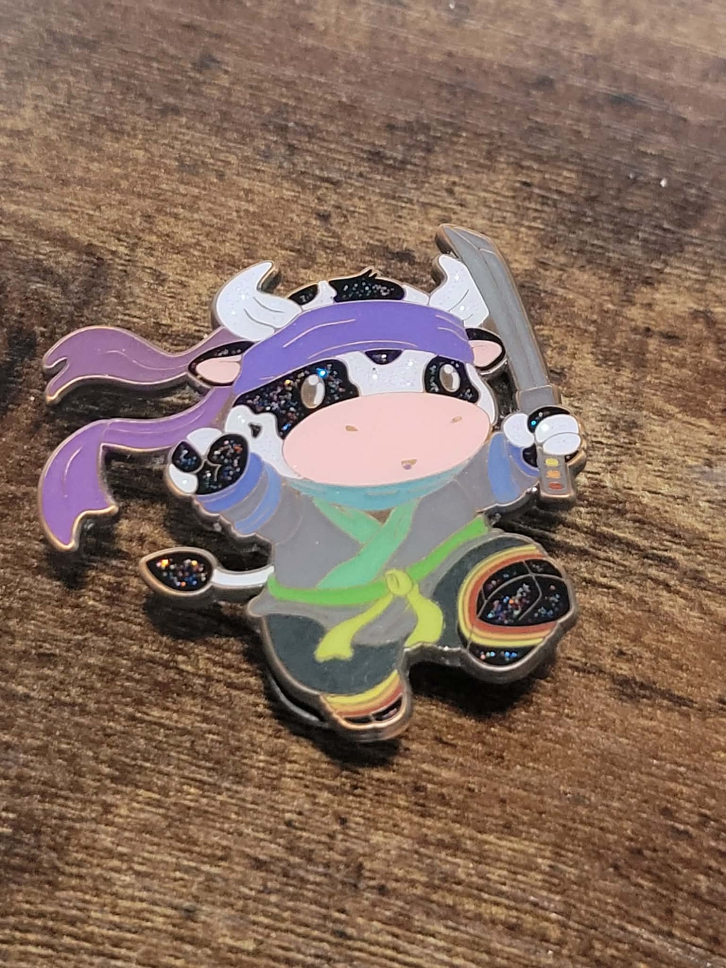 Stabby Ninja Cow Blind Bag Pin
