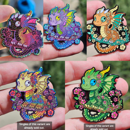Cherry Blossom Dragon - Full Set (6 Total Pins)