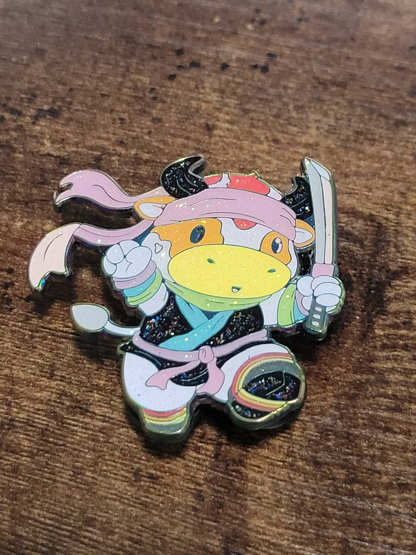 Stabby Ninja Cow Blind Bag Pin