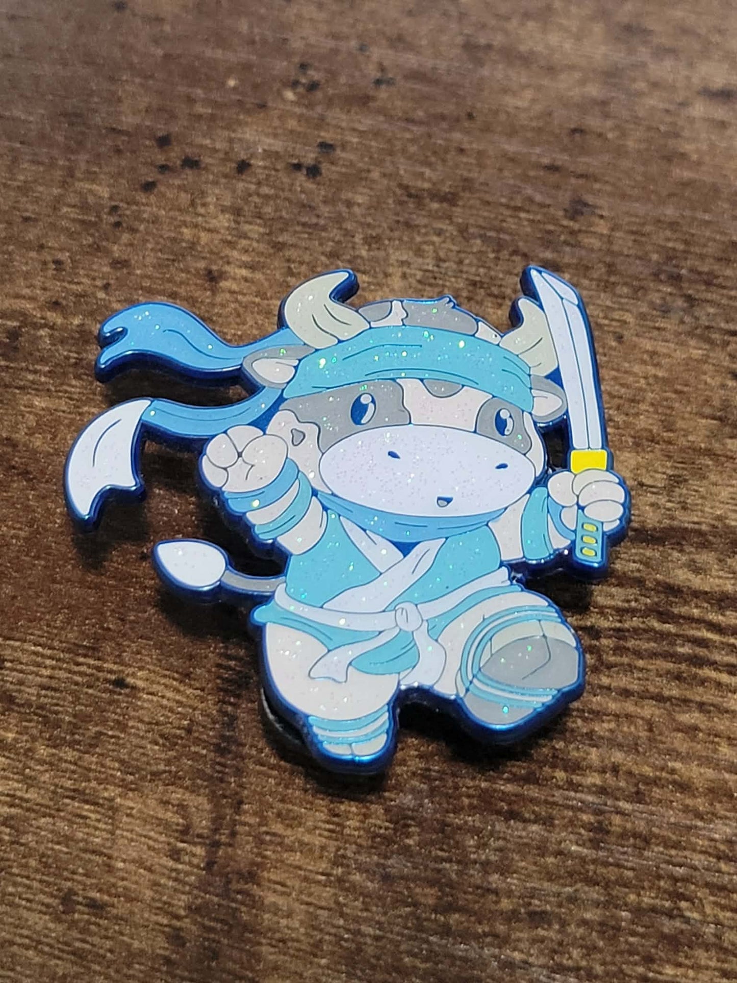 Stabby Ninja Cow Blind Bag Pin