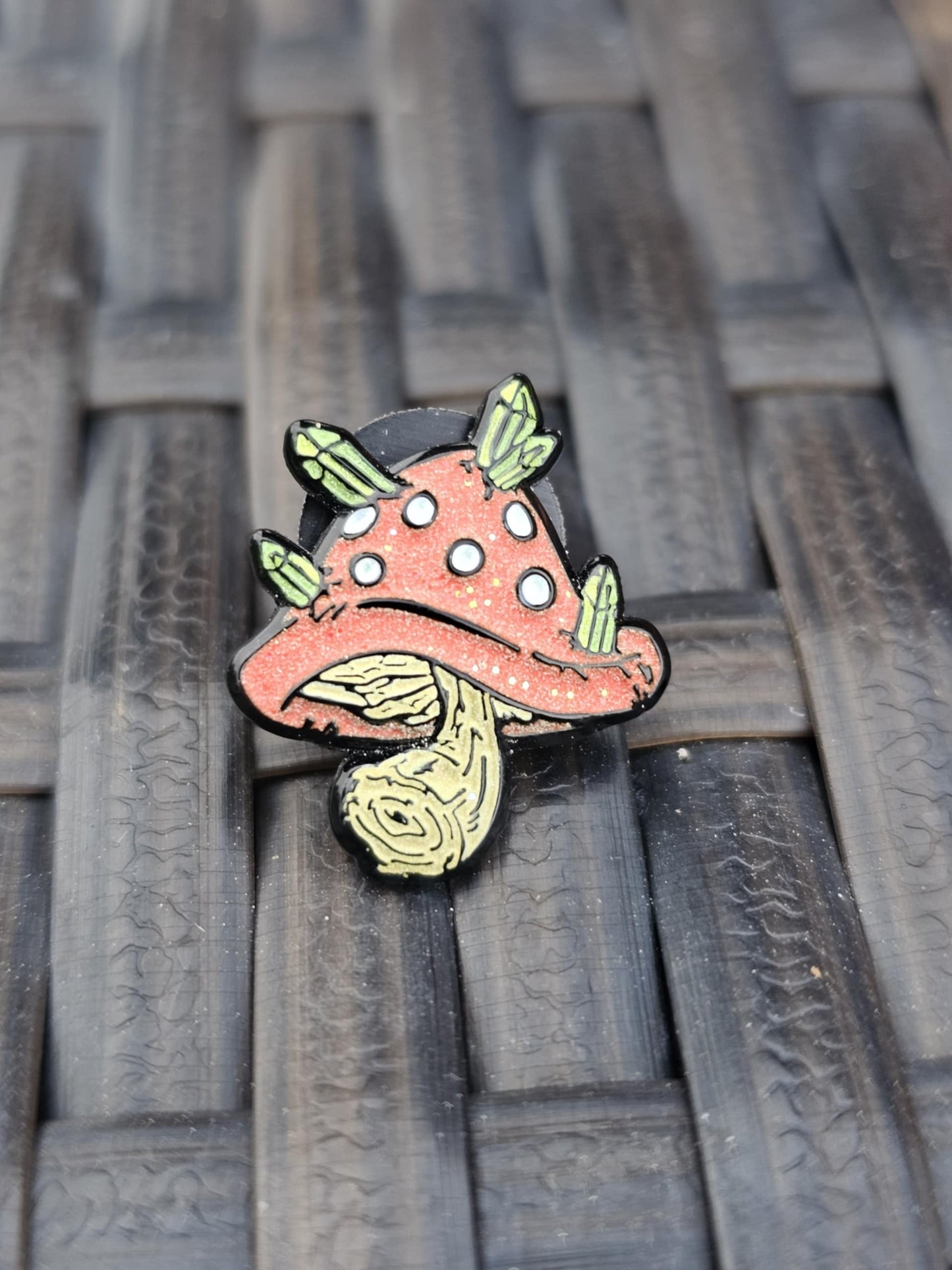 'Crystal' Mini Mushroom Set - 10 Total PIns
