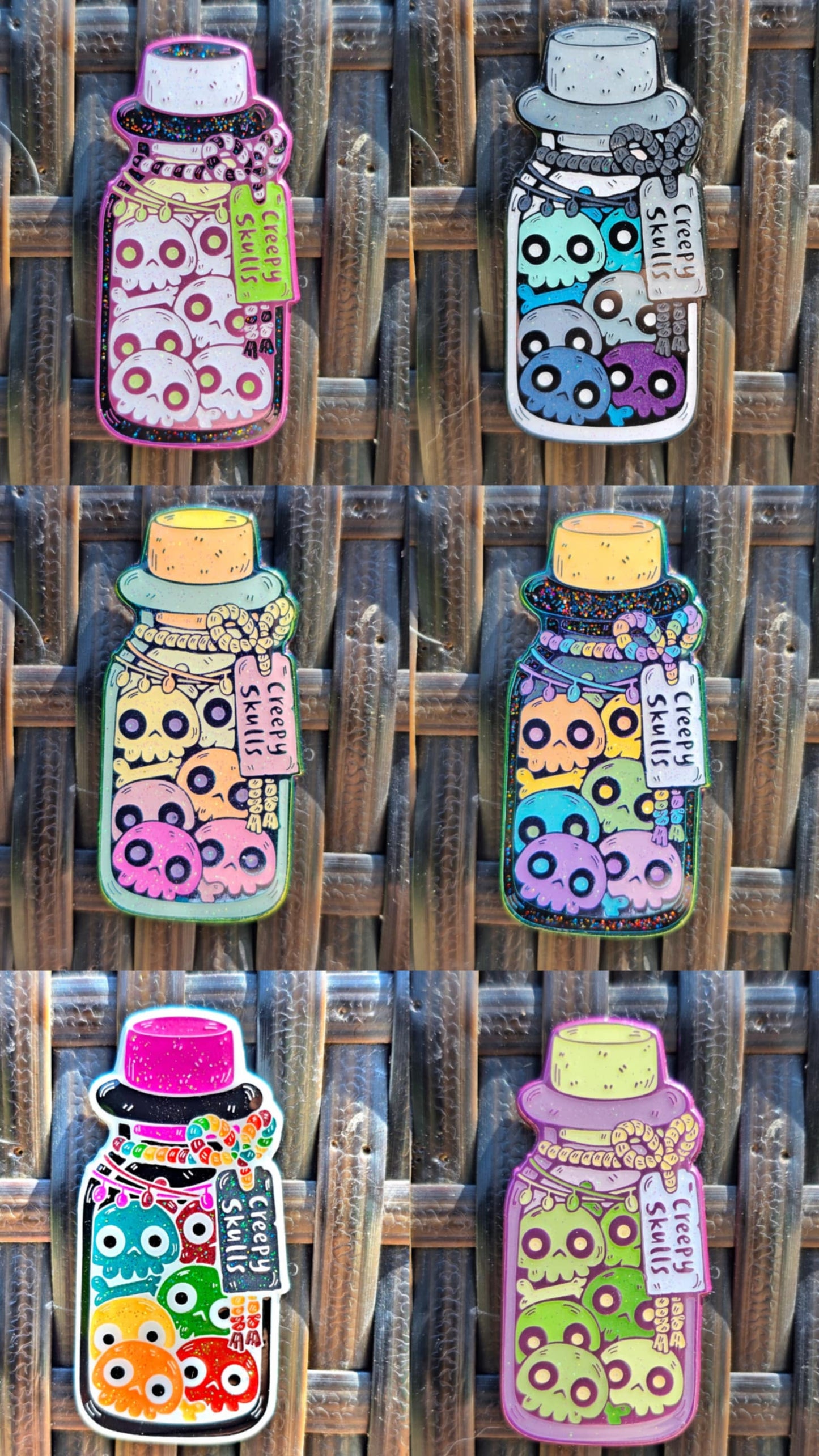 Creepy Skulls - Full Set (7 Total Pins)