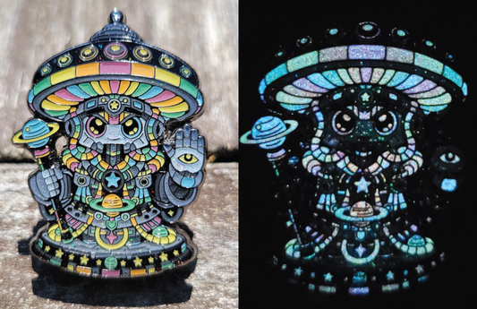Cosmic Mushroom God Le 25 (Shiny Black Nickle Metal)