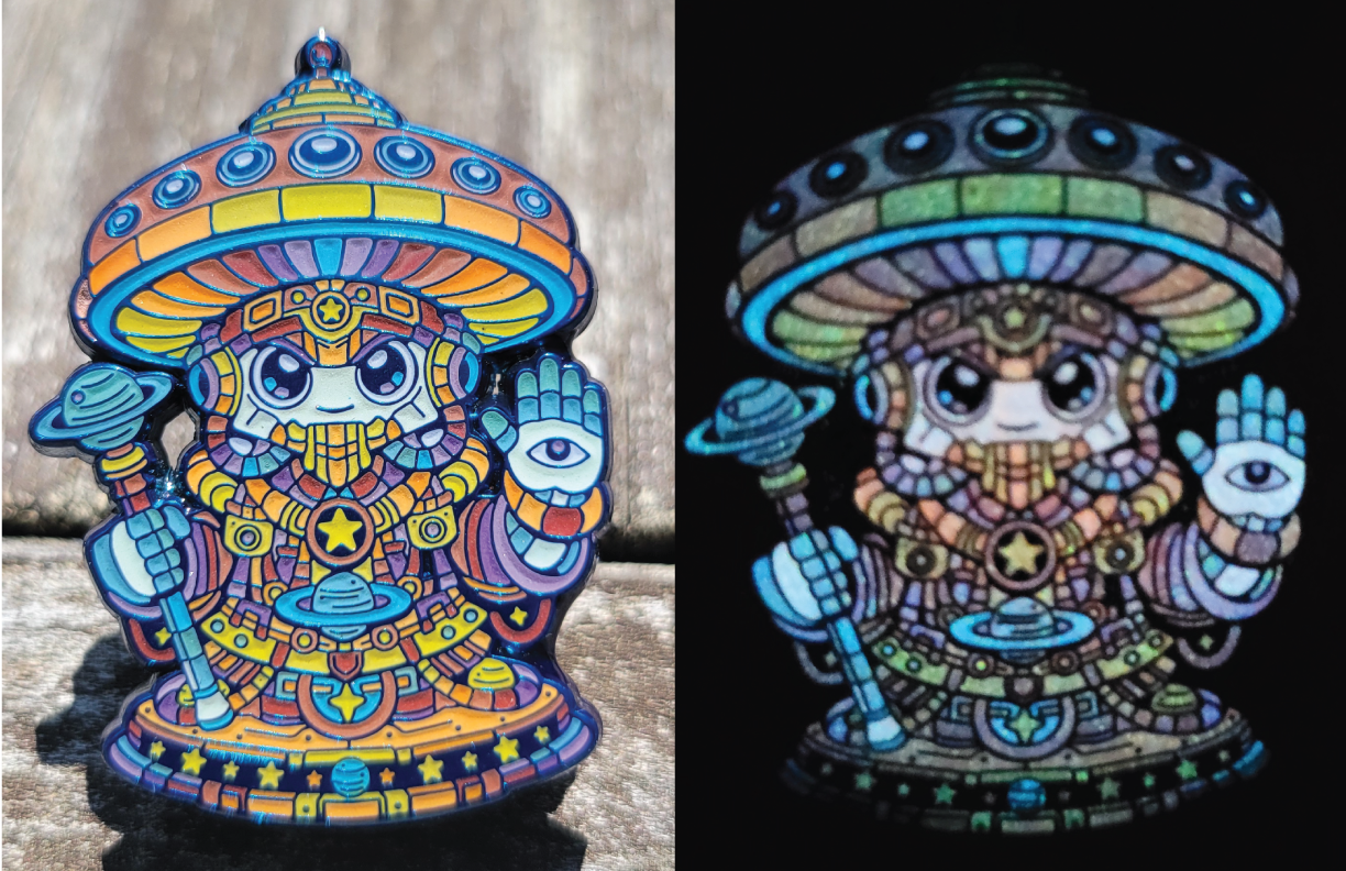 Cosmic Mushroom God Le 19 (Blue Anodized Metal)