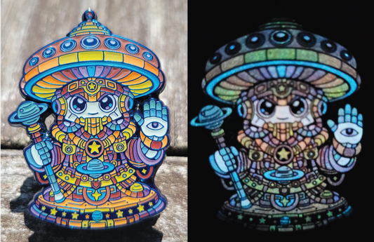 Cosmic Mushroom God Le 19 (Blue Anodized Metal)